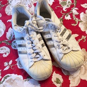 adidas White and Cream Athletic Shoes